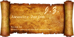 Janovicz Zerind névjegykártya